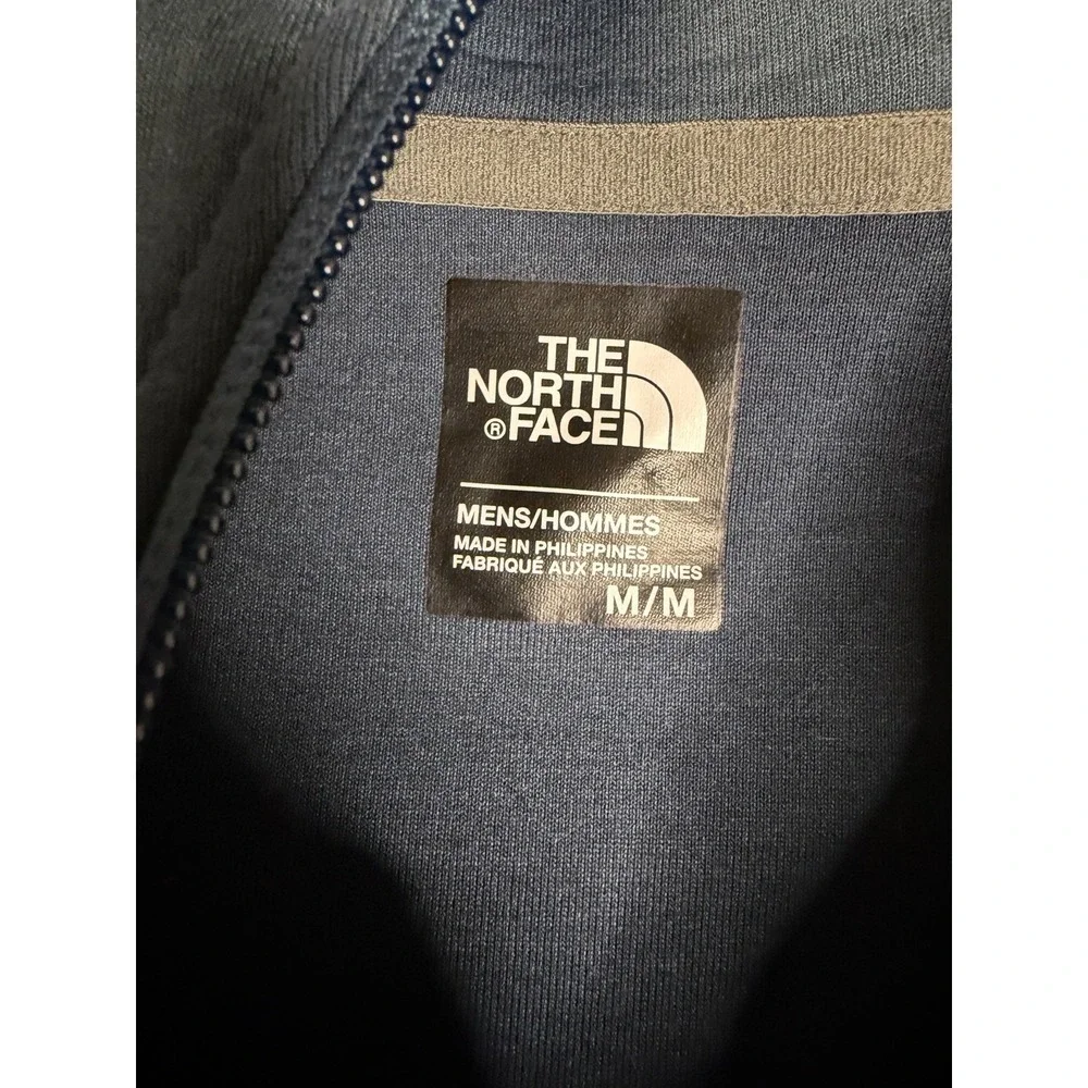 Men's The North Face Blue & Gray Full Zip Soft Shell Hooded Jacket Size Medium